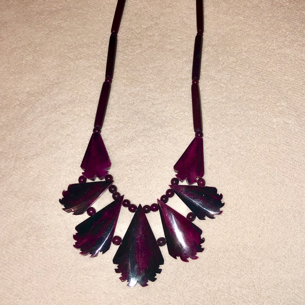 Purple statement necklace